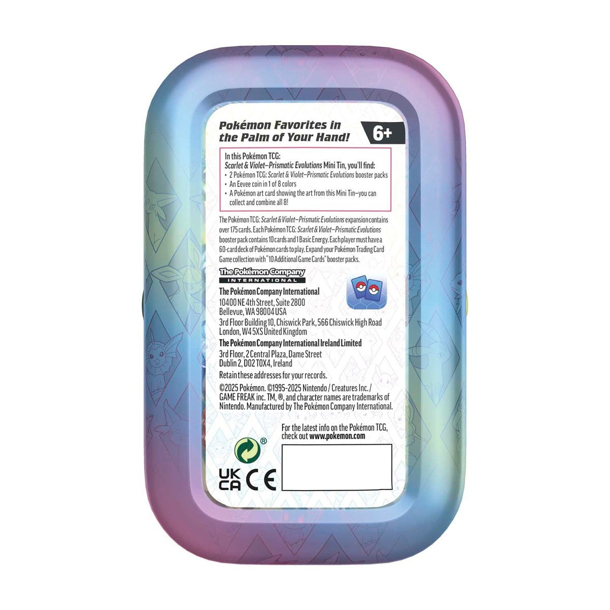 Prismatic Evolutions Mini Tin (Vaporeon)