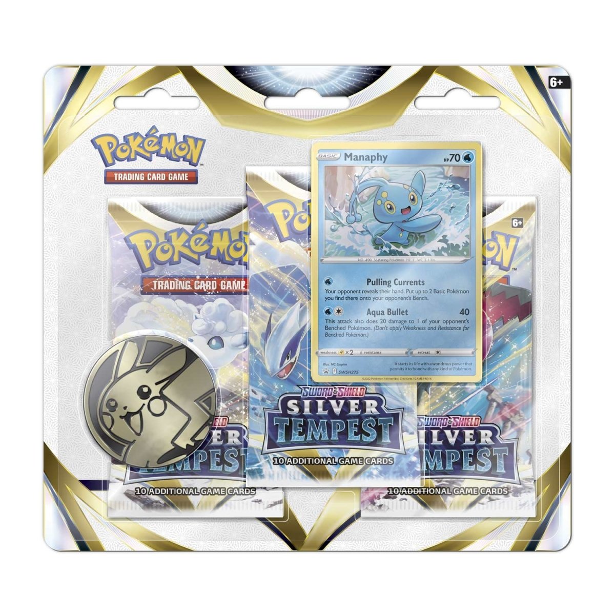 Silver Tempest 3 Booster Packs Manaphy Promo Card