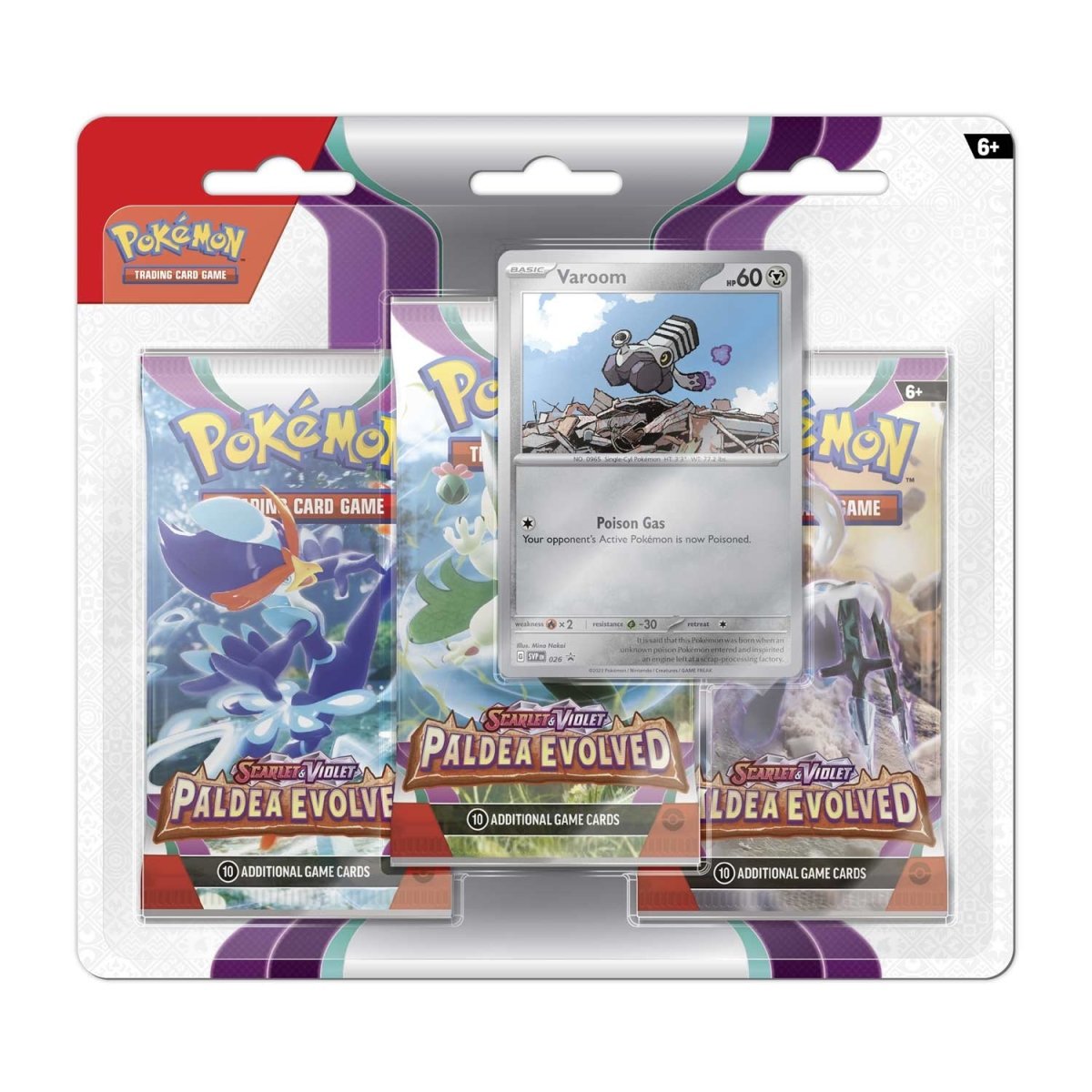 Paldea Evolved 3 Booster Packs & Varoom Promo Card
