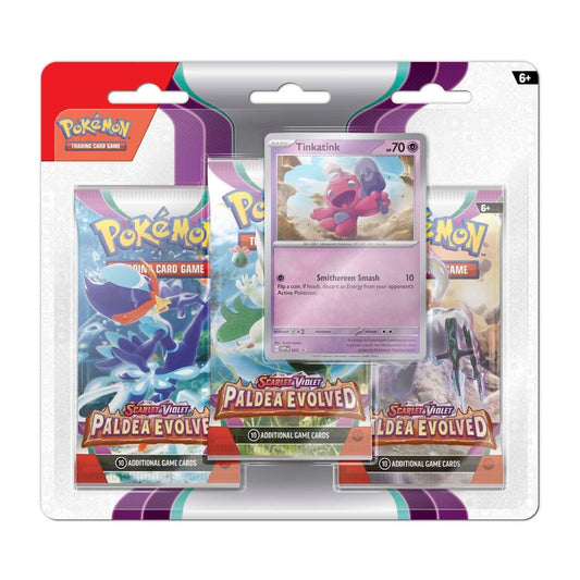 Paldea Evolved 3 Booster Packs & Tinkatink Promo Card